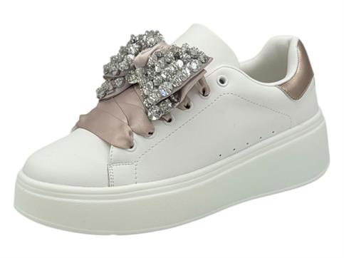 gold&gold gb917 champagne sneakers ecopelle  donna