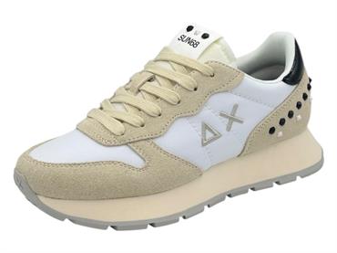 sun68 z35206 bianco sneaker tessuto  donna borchie