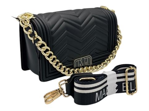 marc ellis FLAT S NERO/ORO borsa pvc tracolla regist