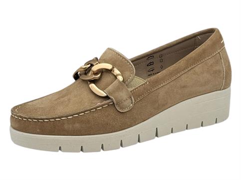 grunland sc4384 corda mocassino  donna camoscio