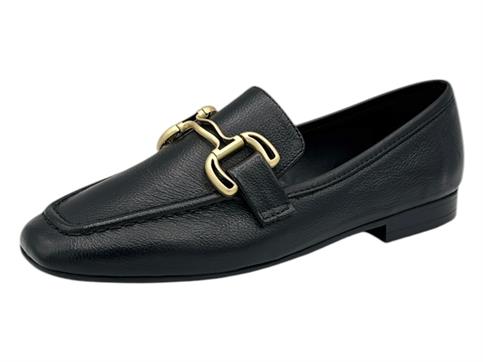 mjus T85120 nero mocassino donna pelle tacco basso