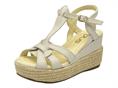 mjus l77002 latte sandalo pelle  donna zeppa