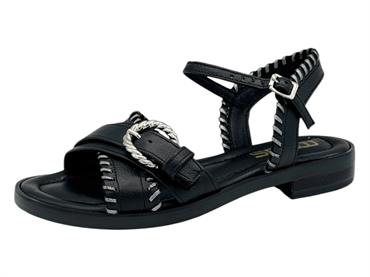 mjus l80006 nero sandalo  donna tacco basso