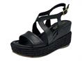 mjus l77005 nero sandalo pelle  donna zeppa rafia