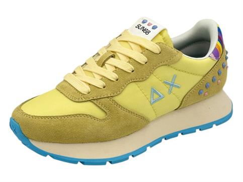 sun68 z35206 giallo sneaker tessuto donna perline