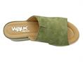 melluso 019241 verde ciabatta  donna pelle zeppa