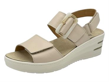 melluso 019227 latte sandalo donna pelle zeppa