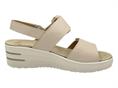 melluso 019227 latte sandalo donna pelle zeppa