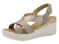 melluso 019217 tortora sandalo donna pelle zeppa