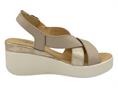 melluso 019217 tortora sandalo donna pelle zeppa