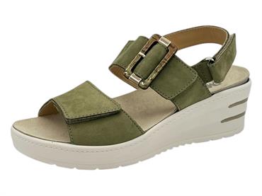 melluso 019227 verde sandalo  donna pelle zeppa