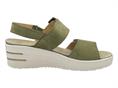 melluso 019227 verde sandalo  donna pelle zeppa