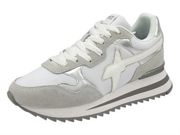 w6yz 1n23 bianco sneaker tessuto donna platform