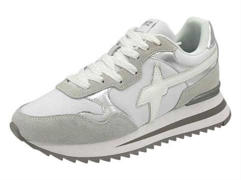 w6yz 1n23 bianco sneaker tessuto donna platform