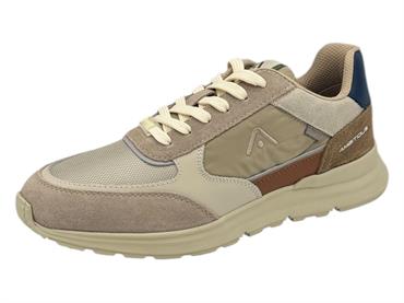 ambitious 13571 taupe sneakers pelle tessuto uomo