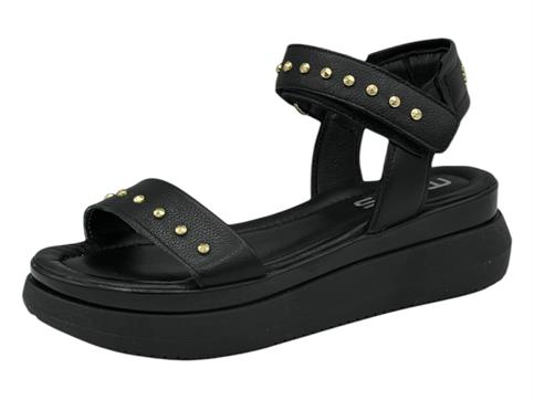 mjus L17004 nero sandalo donna borchie pelle