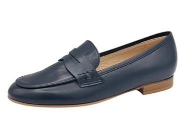 luca grossi h124 blu mocassino donna fondo cuoio