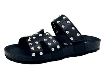 grunland cb0738 nero ciabatta donna borchie