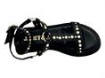janet j-143 nero sandalo basso donna pelle borchie