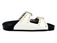 grunland cb0737 bianco ciabatta donna borchie