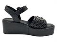carmela 16236o nero sandalo donna pelle zeppa