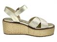 carmela 162361 oro sandalo donna zeppa pelle