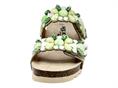 melluso 018147 verde ciabatta  donna zeppa pietre