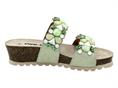 melluso 018147 verde ciabatta  donna zeppa pietre