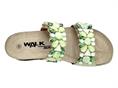melluso 018147 verde ciabatta  donna zeppa pietre