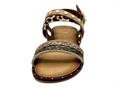 18+ 8873 bronzo sandalo donna strass cavallino rafia