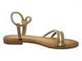 18+ 8799 oro sandalo donna strass tacco basso