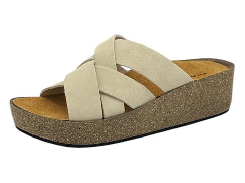 frau 60d0 marrone ciabatta donna pelle zeppa memory
