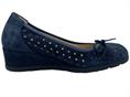 melluso g202a blu decolte donna zeppa camoscio