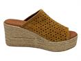 popa arenita beige ciabatta donna zeppa corda pelle
