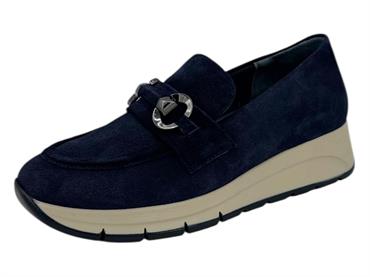 melluso r25083 navy sneakers donna zeppa camoscio
