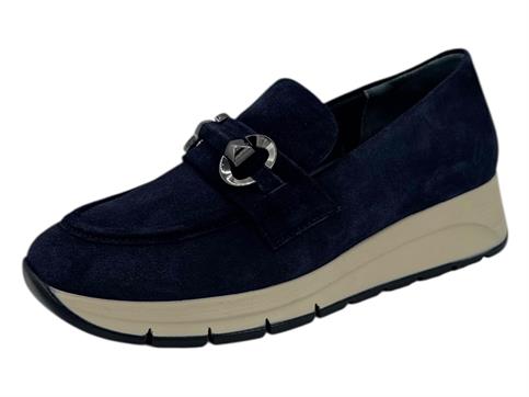 melluso r25083 navy sneakers donna zeppa camoscio