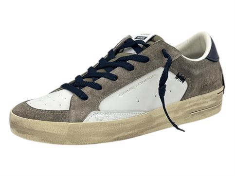 crime london 11110 bianco sneakers pelle  uomo