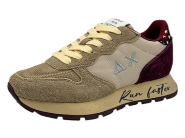 sun68 z45207 beige sneaker tessuto  donna