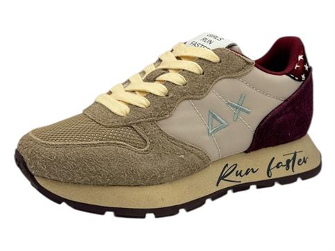 sun68 z45207 beige sneaker tessuto  donna
