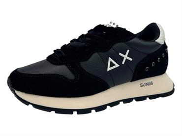 sun68 z45206 nero sneaker pelle camoscio donna