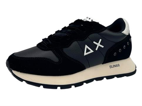 sun68 z45206 nero sneaker pelle camoscio donna