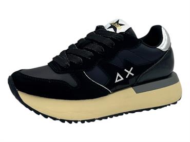 sun68 z45222 nero sneaker tessuto donna platform