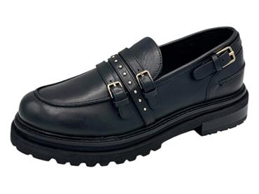 janet j-470 nero mocassino pelle donna cararmato