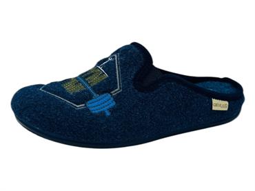 grunland ci3068 blu ciabatta uomo tessuto