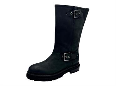 janet j-474 nero stivale pelle donna fibbie