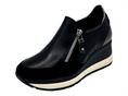 melluso r25552z nero mocassino pelle  donna zeppa