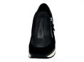 melluso r25552z nero mocassino pelle  donna zeppa