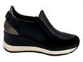 melluso r25552z nero mocassino pelle  donna zeppa