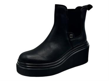 janet j-463 nero tronchetto pelle donna zeppa