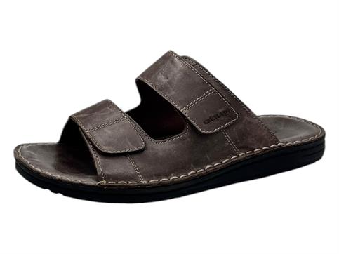 grunland ci2691 caffe ciabatta uomo pelle velcro
